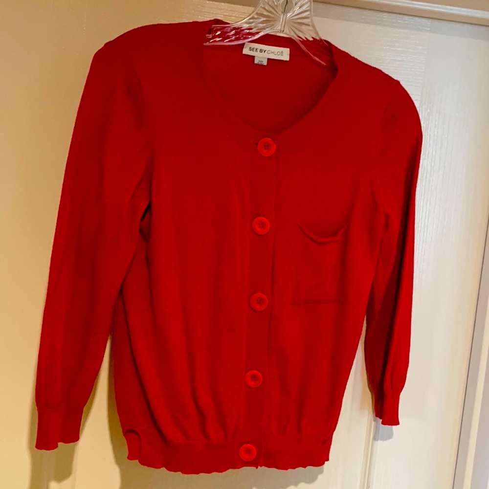SEE BY CHLOE Red Cardigan